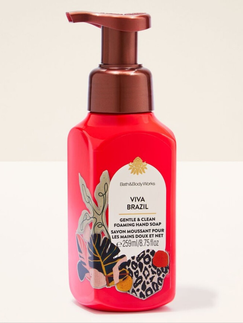 Bath & Body Works Viva Brazil Foaming Hand Soap - Red with Gold Pump